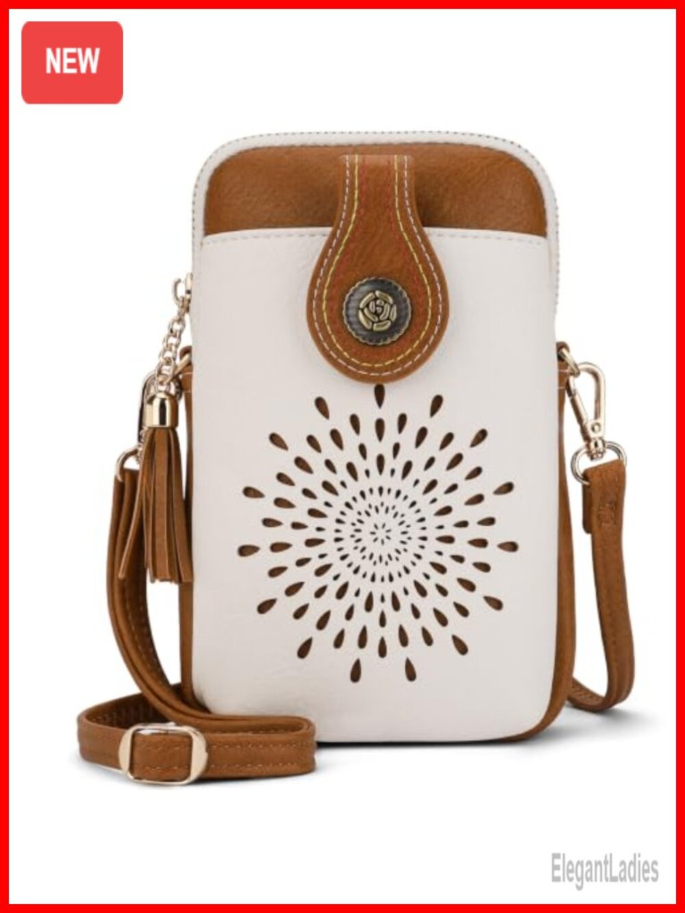 Small Crossbody Bag Women Vegan Leather Cell Phone Purse Tassels Lightweight